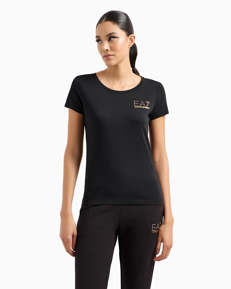 Футболка EA7 slim fit з круглим вирізом — фото 4